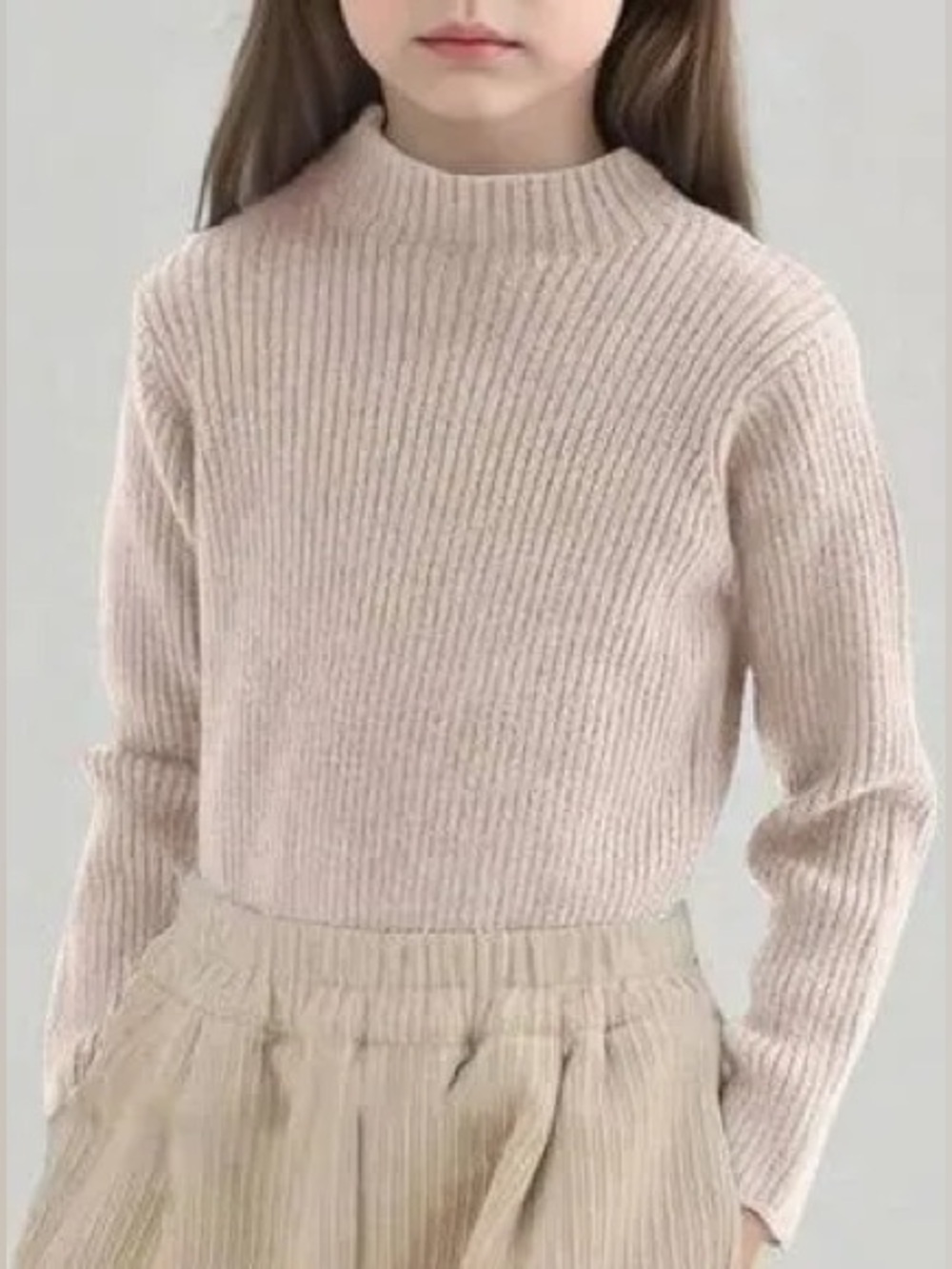 Zara Kids Ribbed Knit Long Sleeve in Beige